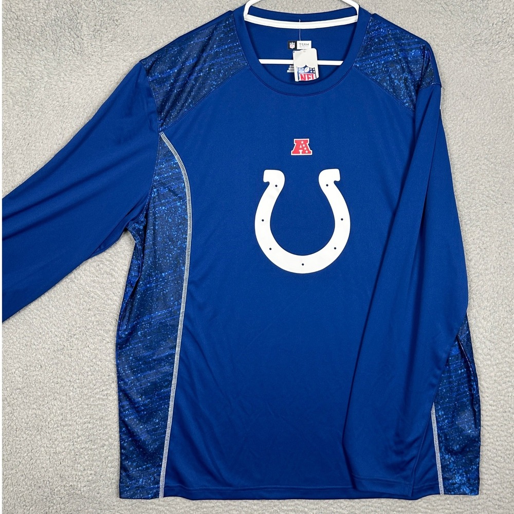 NEW Indianapolis Colts NFL Shirt Mens 2XL TX3 Cool Blue Football Team Apparel